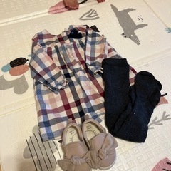 【ネット決済】お出かけセット ワンピ、タイツ、靴(14cm)