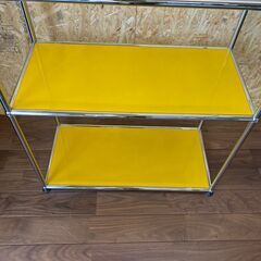 【USMHaller】ユーエスエムハラー 3段 ガラストップユニット ゴールデンイエロー クラシックモダン 収納 棚 キャビネット