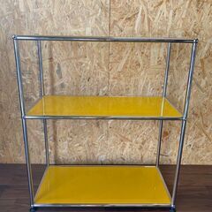 【USMHaller】ユーエスエムハラー 3段 ガラストップユニット ゴールデンイエロー クラシックモダン 収納 棚 キャビネット
