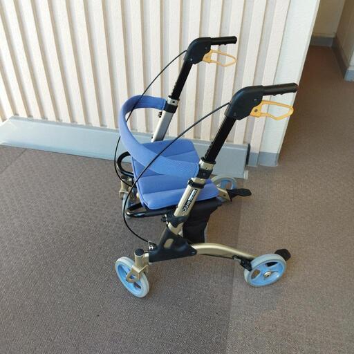 歩行器 介護　室外用折りたたみ式 オリーブ MV-100 7インチ