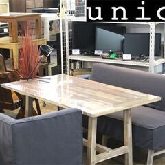 (Y)北大前! 札幌 引取 【極美品】unico/ウニコ MANOA/マノア ダイニングテーブルW140＆ベンチアーム,バックレスト,セット アカシア材 北欧 インテリア 中古