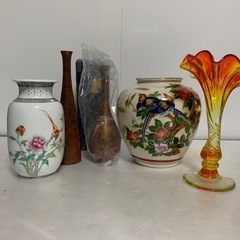 【ネット決済】花瓶5個 景徳鎮 九谷焼 ガラス花瓶