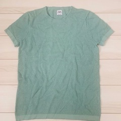 【差し上げます】ZARA Tシャツカットソー　くすみグリーン