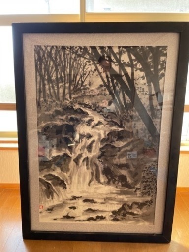 水墨画　滝