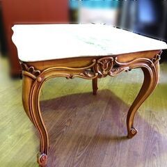大理石テーブル】 猫脚 家具 彫刻 木彫り アンティーク調 コンソール