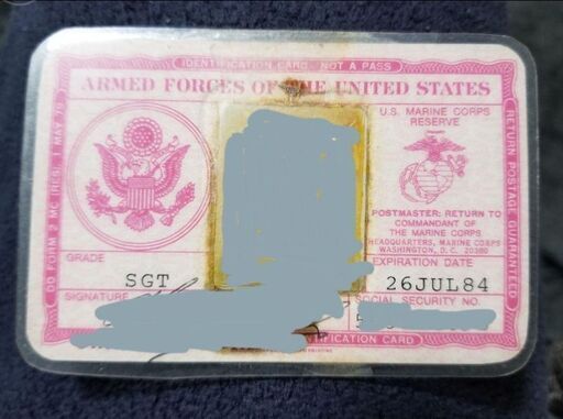 アメリカ海兵隊のIDカード　実物