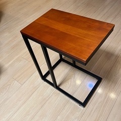サイドテーブル　コの字型　天然木天板