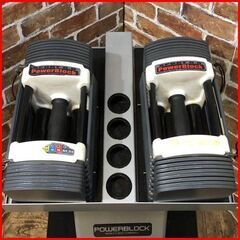 状態良好 アメリカ製 POWERBLOCK/パワーブロック SPORT 5.0 可変式ダンベル2個セット 重量(約):23kg×2 専用スタンド付き 手渡し希望/自社配送可能（配送エリアについてお問い合わせください）