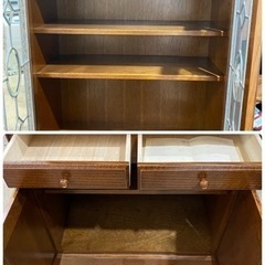 美品 大塚家具購入品‼︎キャビネット 食器棚 カップボード 収納棚 三越家具 ブルージュシリーズ【1106N1】