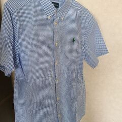 Ralph Laurenブルーのチェックシャツ　男の子用XLサイズ