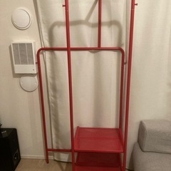 IKEAハンガーラック　ディスプレイ棚　赤