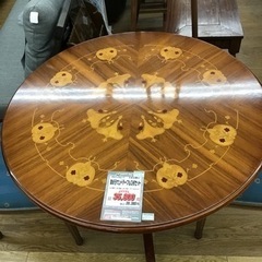 KK-23【ご来店頂ける方限定】イタリアンクラシック　象嵌ラウンドテーブル3点セット