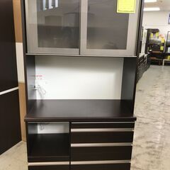 松田家具　キッチンボード　パンチレンジ　1000　ﾀﾞｰｸﾌﾞﾗ...