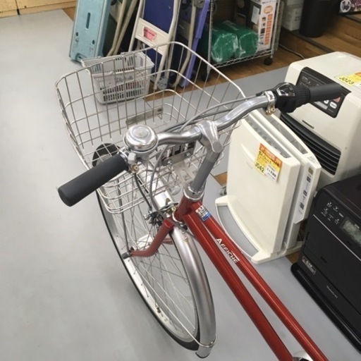 S270 普通自転車 AFFICHE 6段 赤 カギ付き ダイナモライト 美品