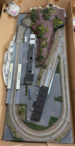 鉄道ジオラマ　レイアウト複線※150x60cm Ｗクロス\u00262線ヤード