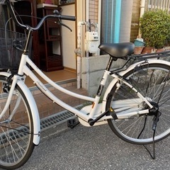 白色自転車26型美品