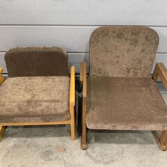 【直接引取限定】椅子 チェア ブラウン 布製 折り畳み式 2脚セット