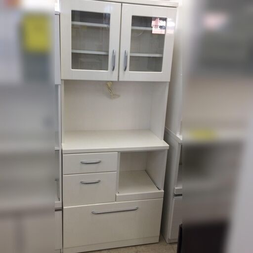 J689 マルミツ（現 ニトリファニチャー） 食器棚 キッチンボード MAYANG III 81KB WH ホワイト 790×415×1910 クリーニング済み