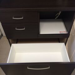 J690 ニトリ 食器棚 キッチンボード コパン 80KB DBR3 ダークブラウン