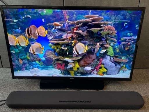 【美品】シャープアクオス2019年モデル40型液晶テレビフルハイビジョン外付けHDD対応 裏番組録画可能