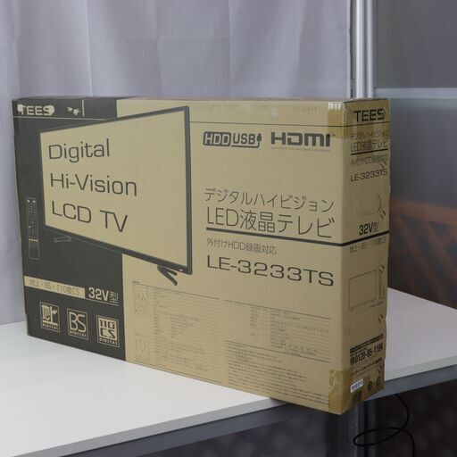 【在庫一掃セール】【未開封・未使用品】TEES 32V型 デジタルハイビジョンLED液晶テレビ 外付HDD対応 LE-3233TS