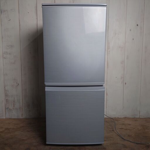 【2/4済 YA】2018年製 SHARP ノンフロン 冷凍冷蔵庫 SJ-D14D-S 137L 2ドア 菊MZ