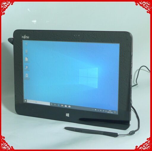 中古美品 タブレット 高速SSD 10.1型 富士通 ARROWS Tab Q555/K64 Atom 4GB 無線 Wi-Fi Bluetooth カメラ Win10 Office 即使用可
