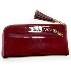 超美品 ATAOアタオ Limo リモ 長財布 シェブロンエナメル ボルドー ロング ウォレット