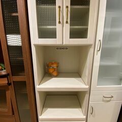 宇都宮でオシャレな家具を探すなら『オトワリバース！』レンジボード 食器棚 キッチン収納 収納棚 白 ニトリ 中古品 カントリー調⑥