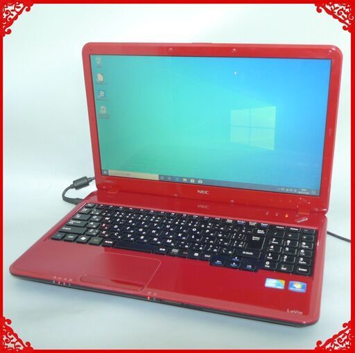 レッド ノートパソコン 中古良品 15.6型 NEC LaVie PC-LS350CS6R Core i3 4GB 750G DVDマルチ 無線 Wi-Fi Windows10 Office 即使用可