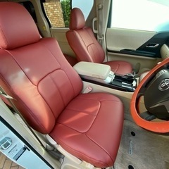 トヨタ　ランドクルーザープラド５人乗り　 シートカバー 全部込み　clazzio カスタム　ワインレッド　在庫処分特価　ET-0138