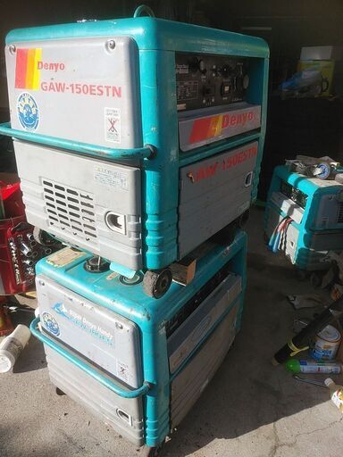 デンヨーウエルダー ジャンク品2台まとめて 溶接発電 工場 GAW-150ES  