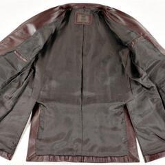 FEDI ラムレザー  テーラードジャケット  LL  ブラウン ボルドー FEDI ラムレザー テーラードジャケット LL ブラウン ボルドー