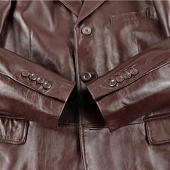 FEDI ラムレザー テーラードジャケット LL ブラウン ボルドー