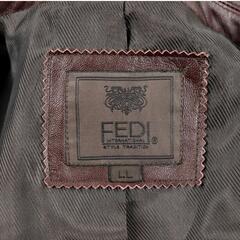 FEDI ラムレザー テーラードジャケット LL ブラウン ボルドー