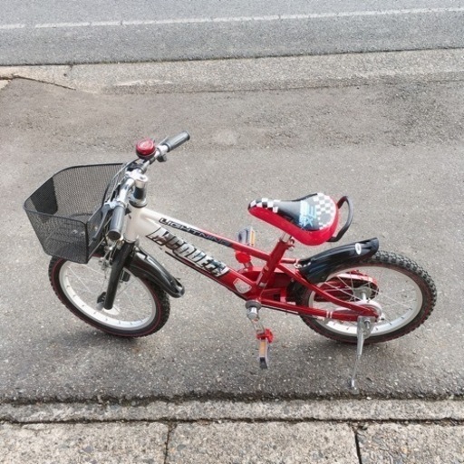 子ども用自転車✨ides✨16インチ✨カーズデザイン✨赤×黒×白✨鍵なしタイプ✨中古品✨【こちらは店舗です。浜村鹿野温泉ICから3分 買取本舗 宮本リサイクル 営業時間９～１９時 定休日水曜のみ←連絡できませんm(_ _)m】