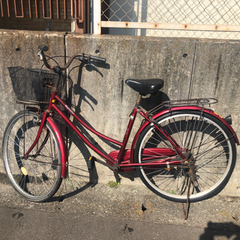 中古自転車 ママチャリ 赤 26インチ