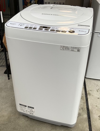 【RKGSE-616】特価！シャープ/SHARP/6kg/全自動洗濯機/ES-G60UC-W/中古/2019年製/当社より近隣地域無料配達