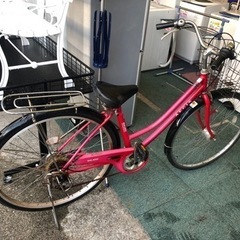 【リサイクルサービス八光　田上店】レッド　切り替え付自転車