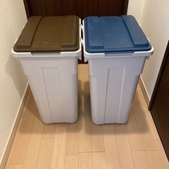 【最終値下げ】ゴミ箱　45リットル×2個　紺色、茶色　日本製　2...