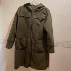 コート　カーキ　フード付き