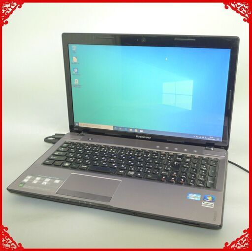 中古美品 グレー ノートパソコン 15.6型 Lenovo レノボ Z570 第2世代 i3 4GB 750G Blu-ray 無線 Bluetooth カメラ Windows10 Office