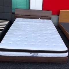 ダブルベッド　フレーム&マットレスN-Sleep(hard2-CR)   高反発タイプ