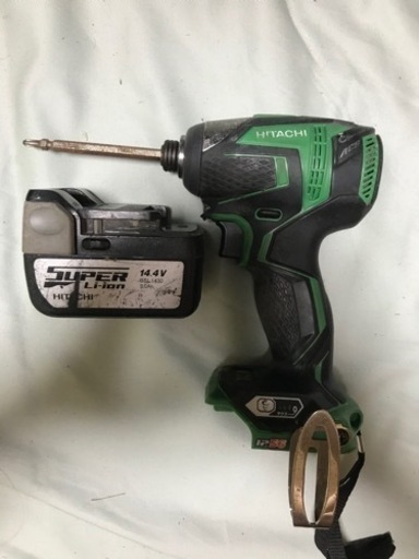 8月24日現在、在庫有りHITACHI インパクトドライバー　14.4v バッテリー付き