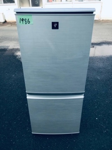 ①1986番 シャープ✨ノンフロン冷凍冷蔵庫✨SJ-PD14T-N‼️