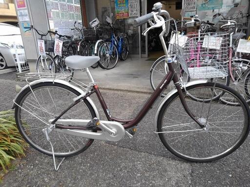 中古自転車１７４６　前後タイヤ新品！　ブリヂストン　C260TP　２６インチ　ギヤなし　LEDオートライト　アルミフレーム　ハンドルロック　ステンレス部品多用