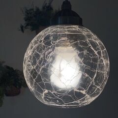 【未使用品】ガラスシェード（直径15cm）ペンダントライト 電球付