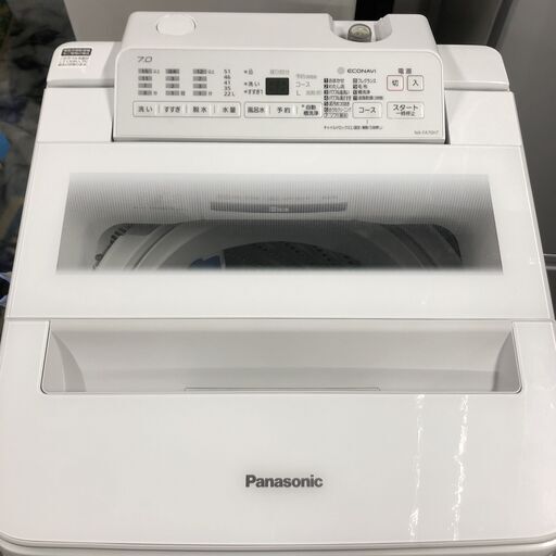 ★美品★Panasonic 2019年製 パナソニック 全自動洗濯機 NA-FA70H7 7kg ホワイト