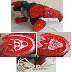 点く！☆当時物 ビートランド ゴジラ ランプ 28cm 金の眼 X-1FL 箱