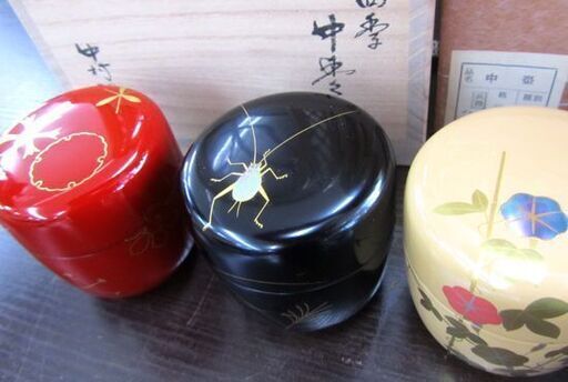 茶道具 四季中棗 中村湖彩 共箱訳アリ 蒔絵 螺鈿 塗師作 札幌市北区